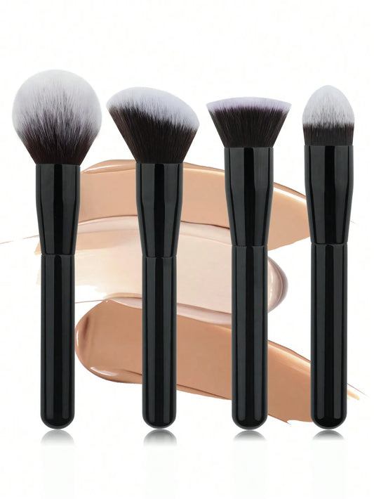 1 Pcs Makeup Brush Set—Synthetic Fiber Foundation Brush, Blush Brush, Oose Powder Brush, and Contour Brush—for a Flawless Finish